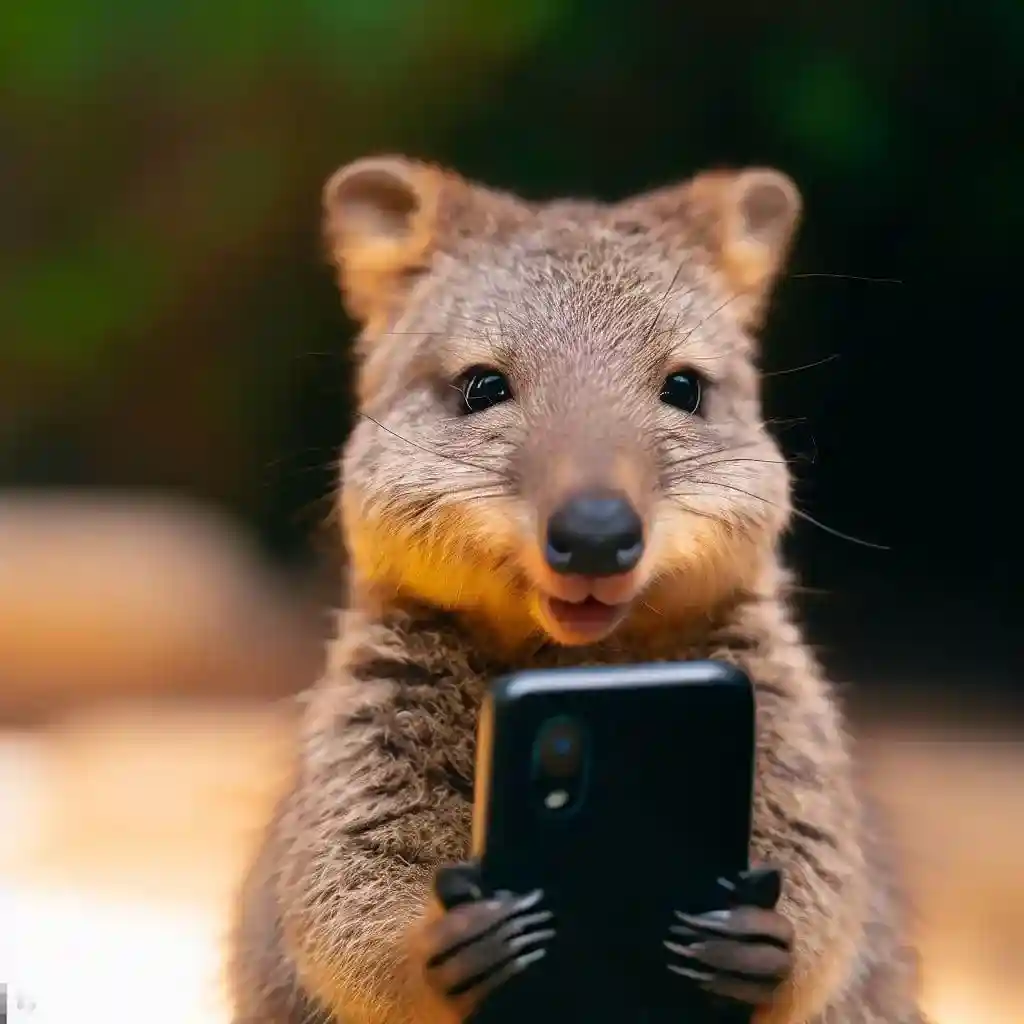 Un quokka sonriente